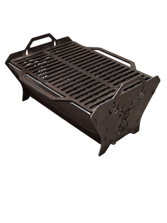 Flatpakket grill i 3 mm stål – Hjortemotiv
