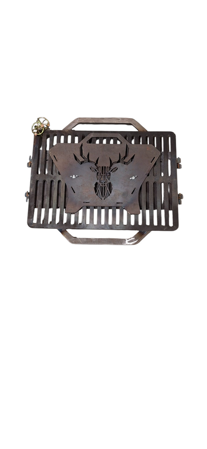 Flatpakket grill i 3 mm stål – Hjortemotiv