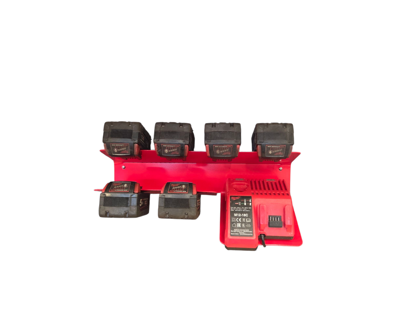 Milwaukee Ladestasjon 1 lader og 6 M18-batterier