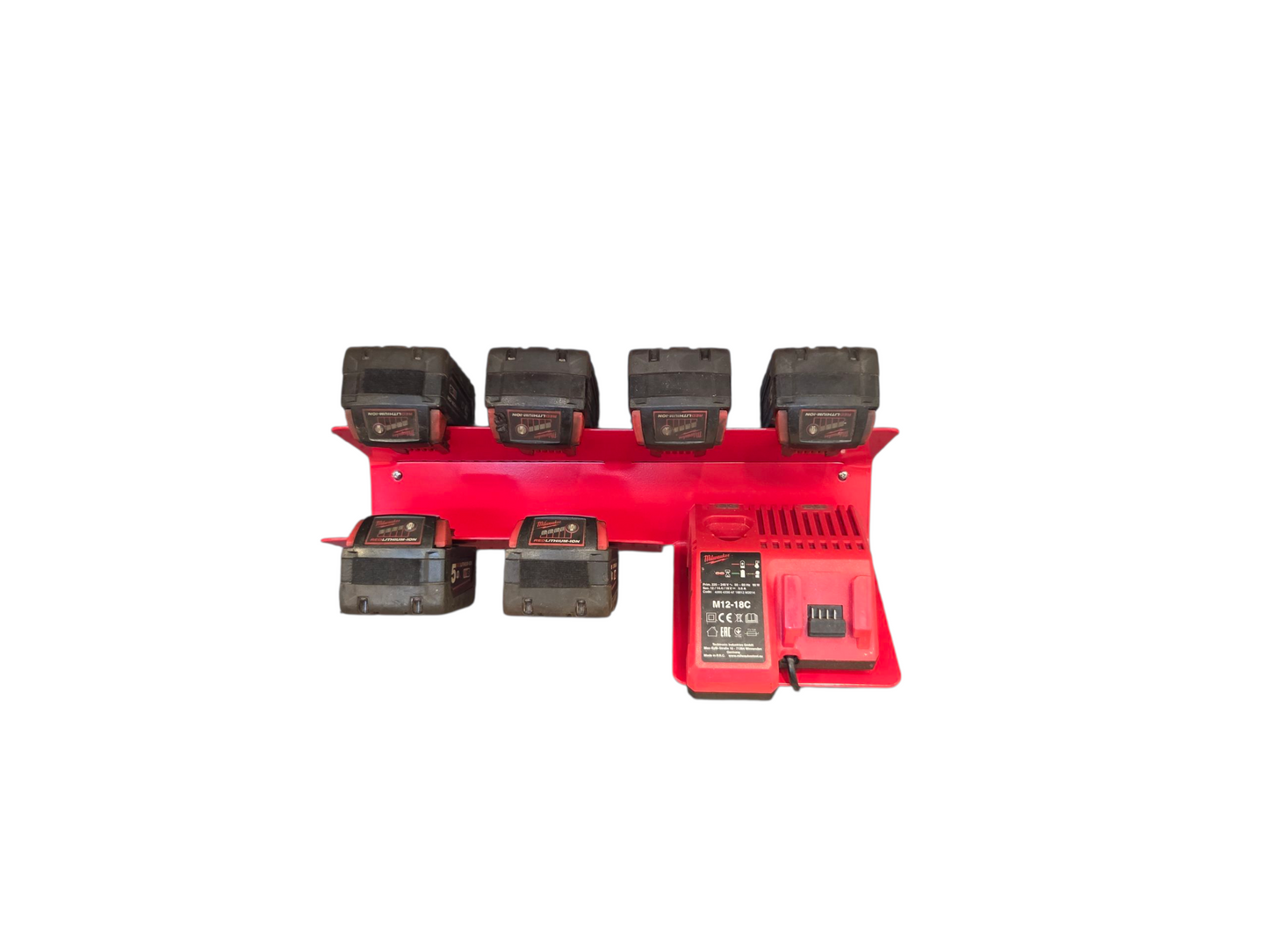 Milwaukee Ladestasjon 1 lader og 6 M18-batterier