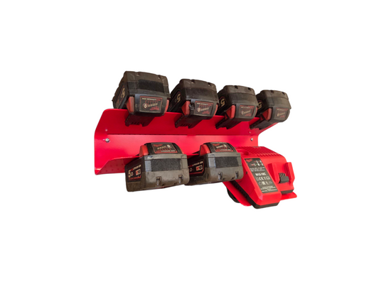 Milwaukee Ladestasjon 1 lader og 6 M18-batterier